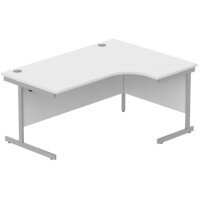 Core Office Right Desk 1600mmX1200mm Arctic White With Single Cantilever Silver Frame Core Office Right Desk 1600mmX1200mm Arctic White With Single Cantilever Silver Frame