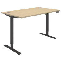 Core Electric Single Motor Height Adjustable Sit Stand Desk 1400 x 800 Canadian Oak Top and Black frame 5 Year Warranty