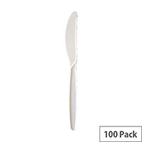 Disposable Cutlery Plastic Knives 185mm White Pack of 100 181WHBAG Disposable Cutlery Plastic Knives 185mm White Pack of 100 181WHBAG