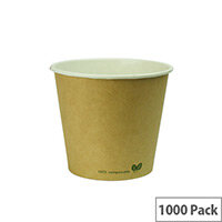 Compostable 4oz/125ml Brown Kraft Compostable Coffee Cups Disposable Hot Drink Cups Pack of 1000 Compostable 4oz/125ml Brown Kraft Compostable Coffee Cups Disposable Hot Drink Cups Pack of 1000