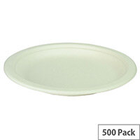 Compostable 7inch Disposable Bagasse Plates Pack of 500 Compostable 7inch Disposable Bagasse Plates Pack of 500