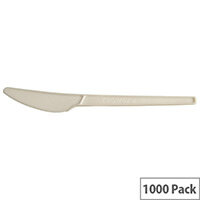 6.5in Compostable Disposable Cutlery CPLA Knives White Pack of 1000 6.5in Compostable Disposable Cutlery CPLA Knives White Pack of 1000