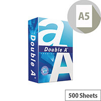 DoubleA Premium Copier Paper A5 80gsm Ream Bright White DA80A5 DoubleA Premium Copier Paper A5 80gsm Ream Bright White DA80A5