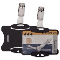 Security Pass Badge Holder Black 54x85mm Pack 25 Durable