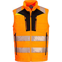 Portwest DX479 DX4 Hi-Vis Hybrid Baffle Bodywarmer Orange/Black Size M Regular Fit