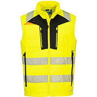 Portwest DX479 DX4 Hi-Vis Hybrid Baffle Bodywarmer Yellow/Black Size M Regular Fit