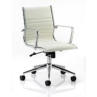 Ritz Executive Office Chair Ivory Bonded Leather Medium Back With Arms Ritz Executive Office Chair Ivory Bonded Leather Medium Back With Arms
