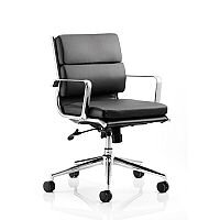 Savoy Executive Office Chair Black Bonded Leather Medium Back With Arms Savoy Executive Office Chair Black Bonded Leather Medium Back With Arms