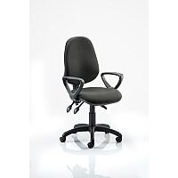 Eclipse III Lever Task Operator Office Chair Black With Loop Arms