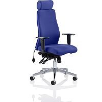 Onyx High Back Ergonomic Posture Office Chair With Headrest Serene Blue With Arms