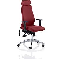 Onyx High Back Ergonomic Posture Office Chair With Headrest Chilli Red With Arms