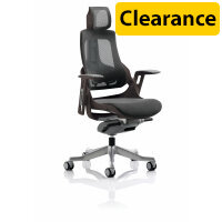Zure Executive Chair Black Frame Charcoal Mesh With Headrest