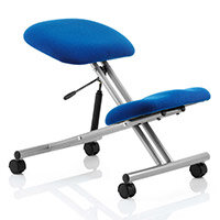 Kneeling Stool Task Operator Blue Fabric Silver Frame - Weight Tolerance: 150Kg Kneeling Stool Task Operator Blue Fabric Silver Frame - Weight Tolerance: 150Kg