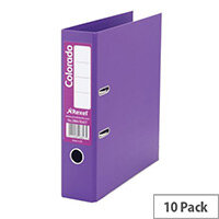 Rexel Colorado Foolscap Lever Arch File Purple Pack of 10 28817EAST Rexel Colorado Foolscap Lever Arch File Purple Pack of 10 28817EAST