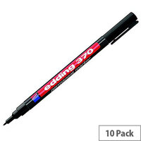 Edding Black Fine Permanent Marker Pack of 10