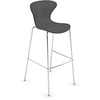 Frovi EGO Canteen Stool With Chrome 4 Leg Base H1120xW490xD550mm 790mm Seat Height Anthracite