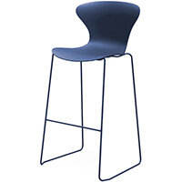 Frovi EGO Canteen Stool With Painted Sled Base H1120xW530xD550mm 790mm Seat Height Steel Blue