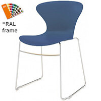 Frovi EGO Canteen Chair With Painted Sled Base H800xW530xD510mm 470mm Seat Height Steel Blue