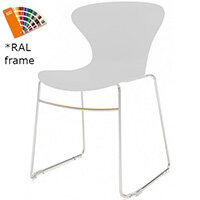 Frovi EGO Canteen Chair With Painted Sled Base H800xW530xD510mm 470mm Seat Height White