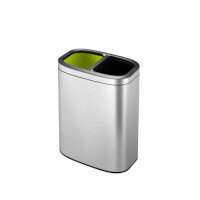 EKO Oli Cube Compact Recycling Bin 10L - 5L x 2 Compartments - Silver