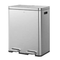EKO Edison Pedal Bin Dual Compartment 60L - 30L x 2 - Silver