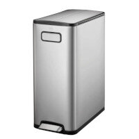 Ecofly 45L Butterfly Lid Waste Bin - Silver