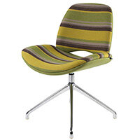 Frovi ERA Fully Upholstered Chair With 4 Star Swivel Polished Aluminium Base H800xW580xD590mm 460mm Seat Height - Fabric Band A