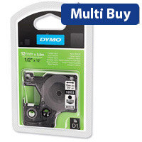 Dymo D1 Tape 16957, 12mm x 3.5m, Black on White (S0718040) - Short-Run Labeling for Quick Projects