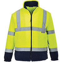 Portwest F301 Hi-Vis 2-Tone Fleece Yellow & Navy Medium