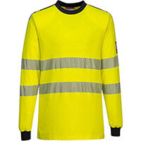 Portwest FR701 WX3 FR Hi-Vis T-Shirt Yellow & Navy Medium