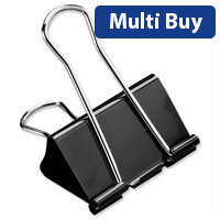 5 Star Foldback Clips, 40mm, Black (Pack of 12) - Strong Metal Clips for Paper and Document Organisation