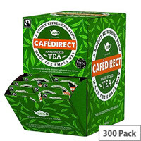 Cafe Direct Fairtrade Tea Dispenser With Tag and Enveloped Tea Bags Pack of 300 FTB0008 Cafe Direct Fairtrade Tea Dispenser With Tag and Enveloped Tea Bags Pack of 300 FTB0008