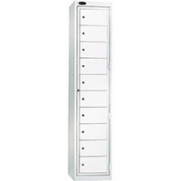Probe Garment Dispenser Locker 10 Compartments Cam Lock ACTIVECOAT W380xD460xH1780mm Smoke White Body Smoke White Door 7 Year Warranty