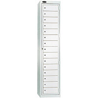 Probe Garment Dispenser Locker 15 Compartments Cam Lock ACTIVECOAT W380xD460xH1780mm Smoke White Body Smoke White Door 7 Year Warranty