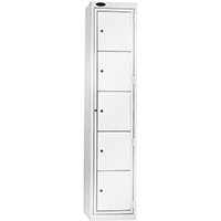 Probe Garment Dispenser Locker 5 Compartments Cam Lock ACTIVECOAT W380xD460xH1780mm Smoke White Body Smoke White Door 7 Year Warranty