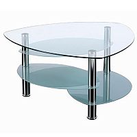 Triangular Shaped Two Tier Gl Chrome Coffee Table Huntoffice Ie Triangular Clear Gl Chrome Coffee Table