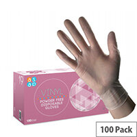 Vinyl MEDIUM Disposable Gloves Powder-Free Box of 100 Gloves Vinyl MEDIUM Disposable Gloves Powder-Free Box of 100 Gloves
