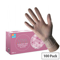 Vinyl X LARGE Disposable Gloves Powder-Free Box of 100 Gloves Vinyl X LARGE Disposable Gloves Powder-Free Box of 100 Gloves