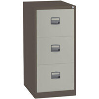 3 Drawer Steel Filing Cabinet Lockable Brown & Cream Trexus By Bisley