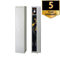 Bisley 1 Door Deep Steel Locker Goose Grey W305xD305xH1802mm 5 Year Warranty