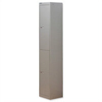 Bisley 2 Door Steel Locker Goose Grey W305xD305xH1802mm 5 Year Warranty