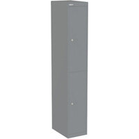 Bisley 2 Door Deep Steel Locker Goose Grey W305xD457xH1802mm 5 Year Warranty