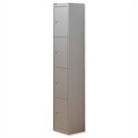 Bisley 4 Door Steel Locker Goose Grey W305xD305xH1802mm 5 Year Warranty