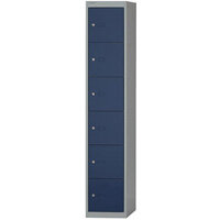 Bisley 6 Doors Steel Locker Goose Grey & Blue W305xD305xH1802mm 5 Year Warranty