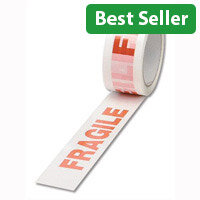 Fragile Packaging/Parcel Tape 50mm x 66m Red on White Pack 6