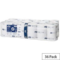 Tork Pack of 36 T7 Coreless Toilet Paper Refill Rolls 2Ply White Ref 472199 EcoFriendly Toilet Rolls for HighTraffic Washrooms