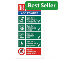 Stewart Superior Sign ABC Dry Powder Fire Extinguisher W100xH200mm Self-adhesive Vinyl