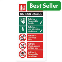 Stewart Superior Safety Sign CO2 Fire Extinguisher 280x90mm Self Adhesive Vinyl