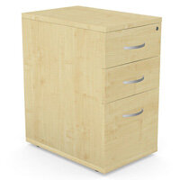 Filing Pedestal Desk-High 3-Drawer 600mm Deep Maple  - Universal Storage Can Be Used Alone Or Accompany The Switch, Komo or Ashford Ranges