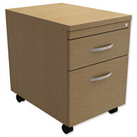 Mobile Filing Pedestal 2-Drawer Urban Oak  - Universal Storage Can Be Used Alone Or Accompany The Switch, Komo or Ashford Ranges